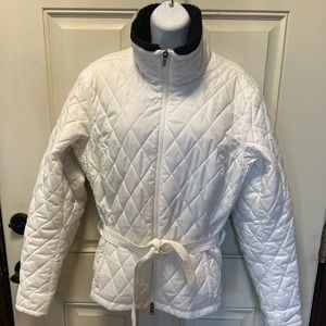 Nike Women's Quilted White Fur Lined Jacket Size L